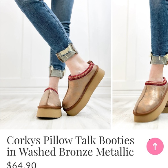 Corkys Washed Bronze Metallic Platform Booties - Picture 1 of 4
